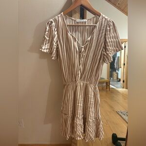 Abercrombie tee shirt Striped Beige Dress.